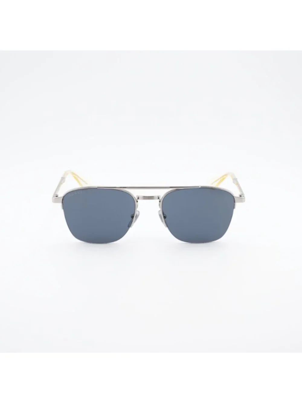 Gucci GG0985S 001 Men Sunglasses Silver Square Frame, Grey Lenses